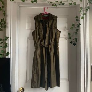 Marled army green dress